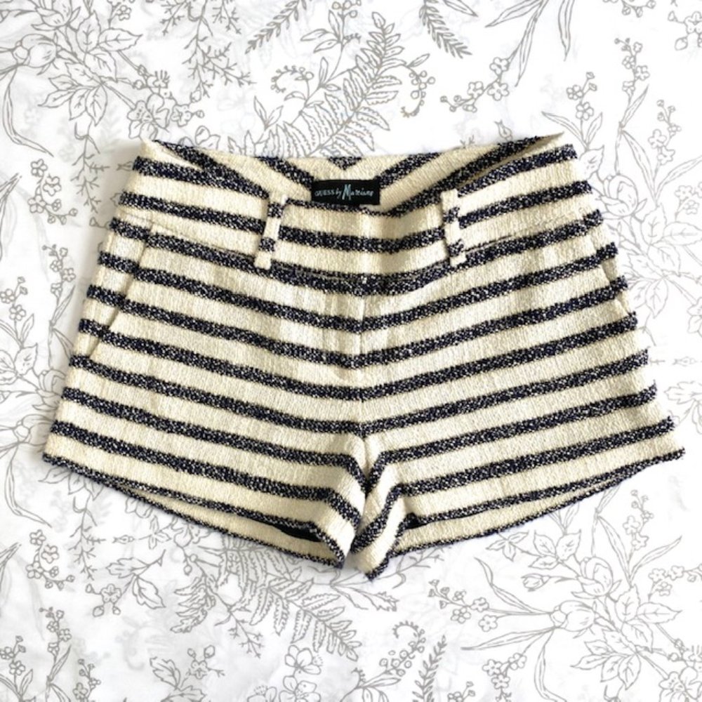Guess by Marciano Blue Simone Striped Shorts